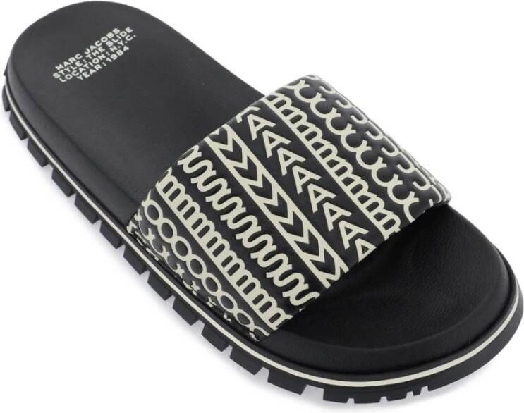 Marc Jacobs Monogram Slide Sandalen Black Dames