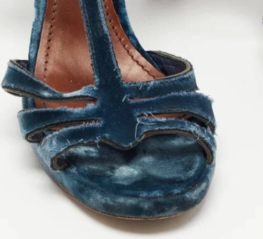 Marc Jacobs Pre-owned Velvet sandals Blue Dames