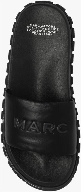 Marc Jacobs The Slide Leren Slippers met Logo Versiering Zwart Dames