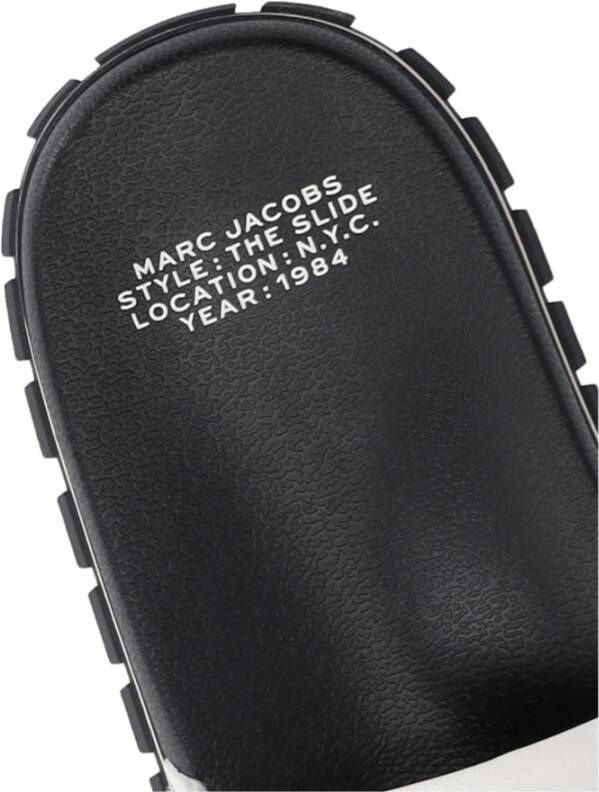 Marc Jacobs The Leather Slide slippers met logo-reliëf Wit - Foto 5