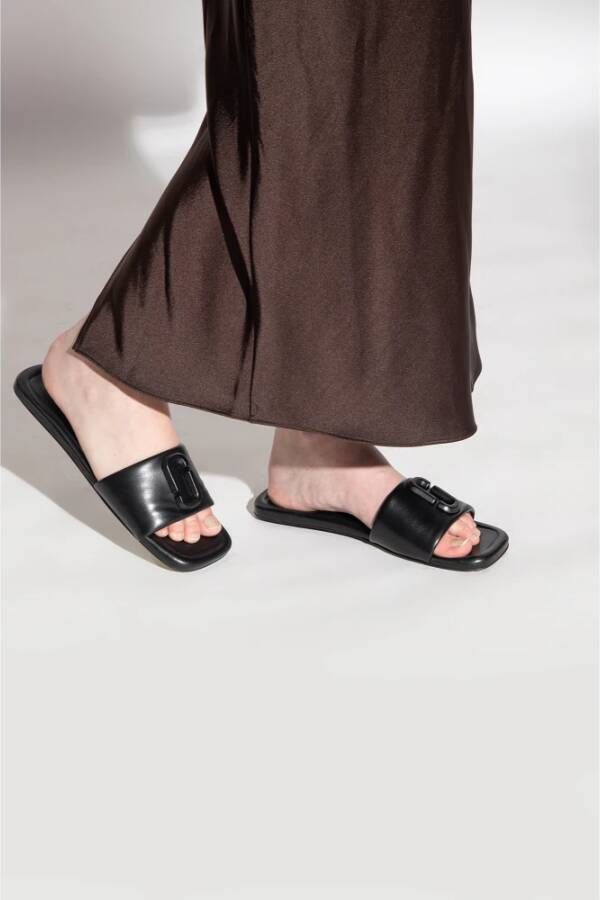 Marc Jacobs Slides met logo Zwart Dames