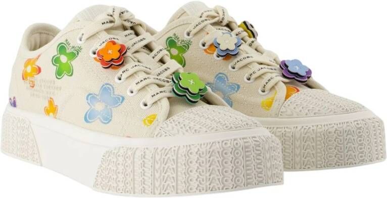 Marc Jacobs Witte Katoenen Sneakers met Bovenste Veters