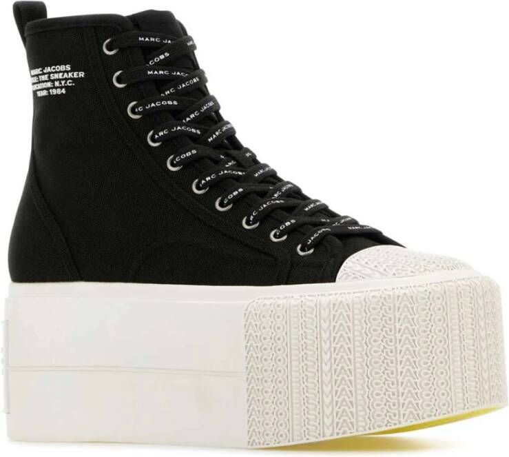 Marc Jacobs Zwarte platform sneakers met reliëflogo
