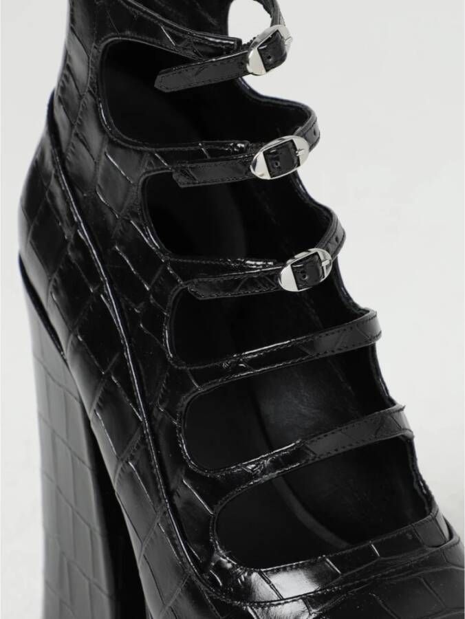 Marc Jacobs Zwarte Croc Leren Gesp Hakken