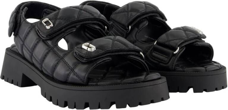 Marc Jacobs Zwarte Leren Sandalen met Messing Details
