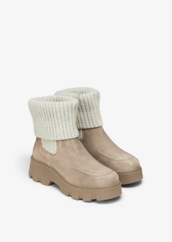 Marc O'Polo Chelsea boot met gebreide boord Gray Dames