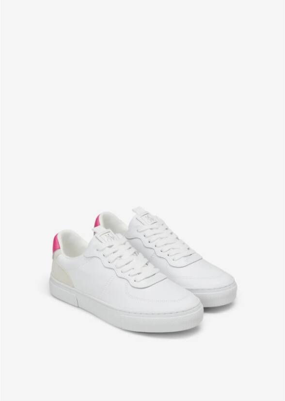 Marc O'Polo Leren Sneaker met Suède Accenten Pink Dames