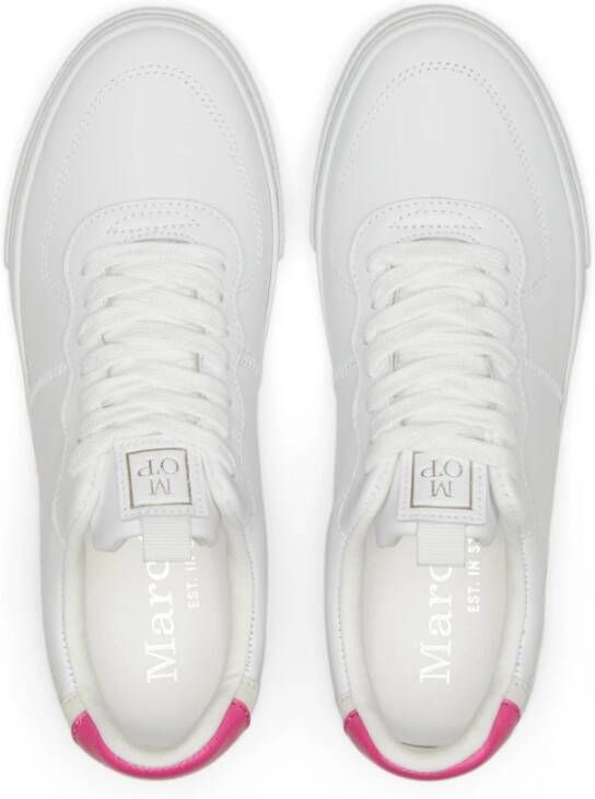 Marc O'Polo Leren Sneaker met Suède Accenten Pink Dames