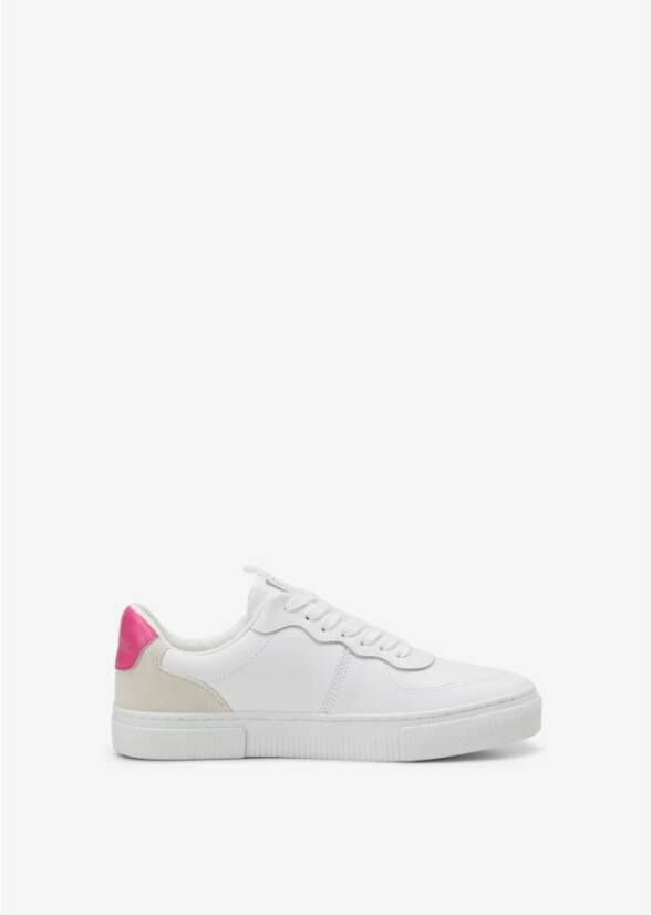 Marc O'Polo Leren Sneaker met Suède Accenten Pink Dames
