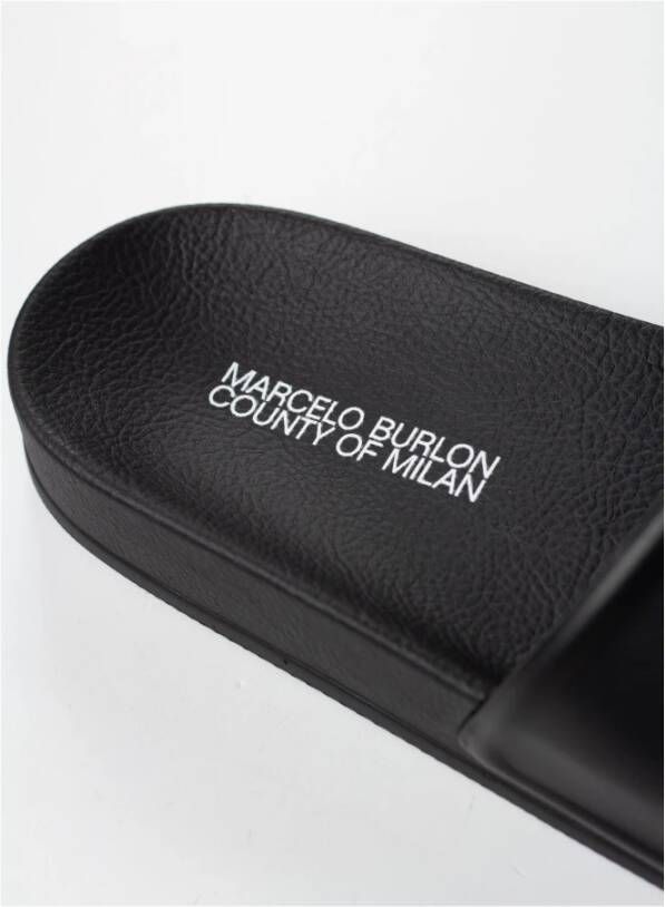 Marcelo Burlon County of Milan Slippers met print Zwart - Foto 9