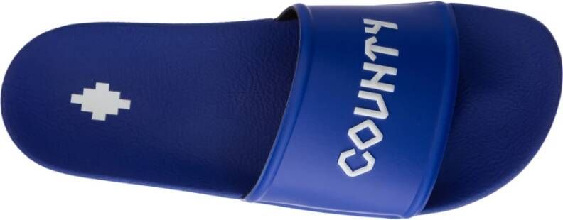 Marcelo Burlon County Rubber Slides Blauw Heren