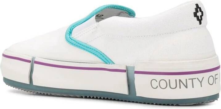 Marcelo Burlon Witte Turquoise Cross Vulcanized Slip-On Sneakers Wit Dames