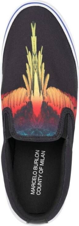 Marcelo Burlon Zwarte Wings Slip-On Sneakers Zwart Heren