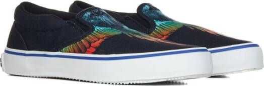 Marcelo Burlon Zwarte Slip-On Sneakers met Multicolor Print Zwart Heren