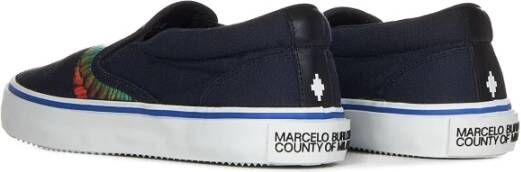 Marcelo Burlon Zwarte Slip-On Sneakers met Multicolor Print Zwart Heren