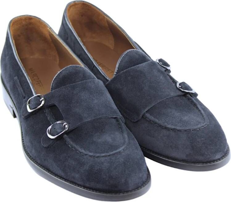 Marco Ferretti Blauwe Suède Loafers Blue Heren