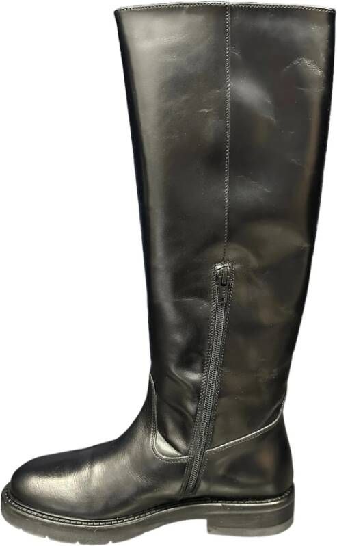 Marco Ferretti Leren ritslaarzen Rubberen zool Black Dames