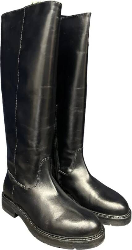 Marco Ferretti Leren ritslaarzen Rubberen zool Black Dames