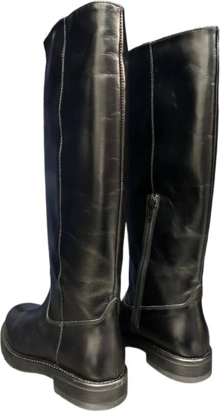 Marco Ferretti Leren ritslaarzen Rubberen zool Black Dames