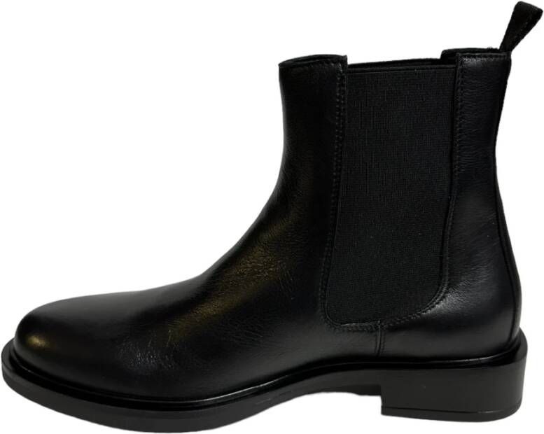 Marco Ferretti Zwarte leren instaplaarzen Black Dames