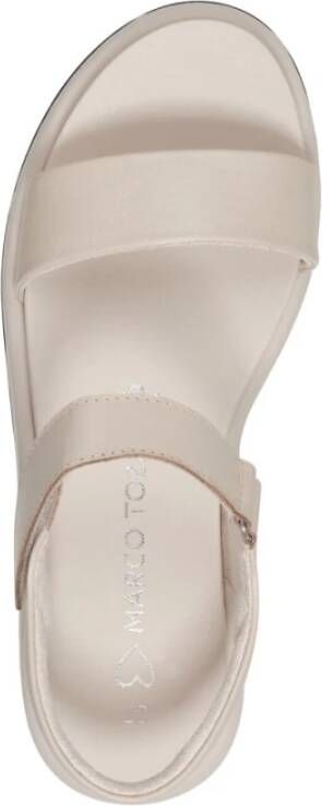 marco tozzi Beige Platte Sandalen voor Vrouwen Beige Dames