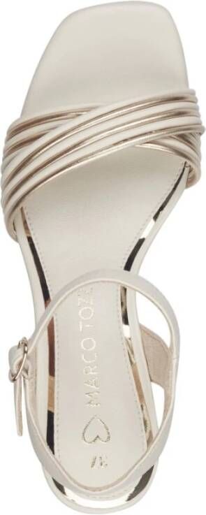 marco tozzi Beige Platte Sandalen voor Vrouwen Beige Dames