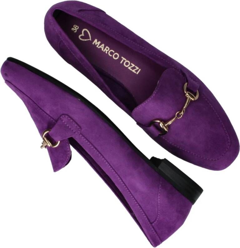 marco tozzi Paarse Vegan Loafer met Gouden Ketting Purple Heren
