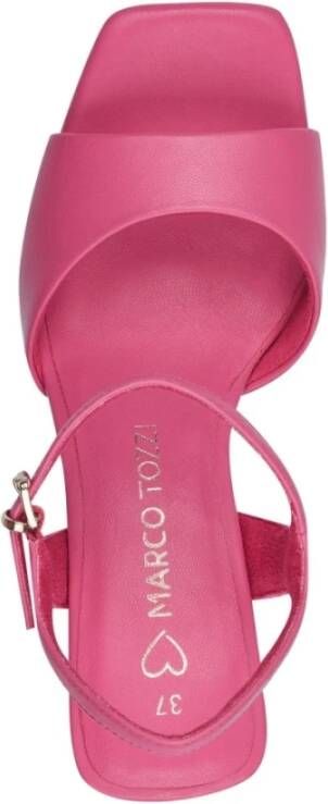 marco tozzi Roze Platte Sandalen voor Vrouwen Pink Dames