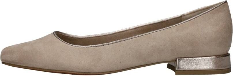 marco tozzi Stijlvolle beige ballerina met metallic detail Beige Dames