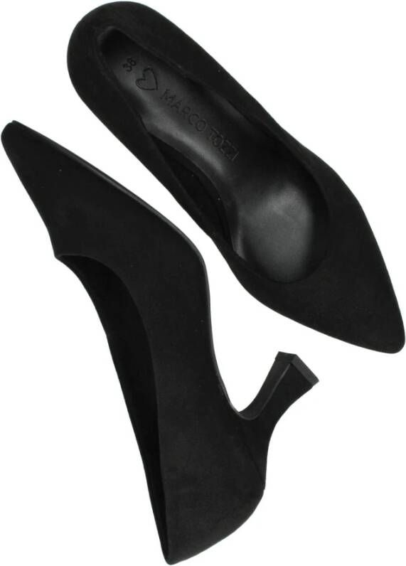 marco tozzi Suède Pump met Unieke Hakvorm Black Dames