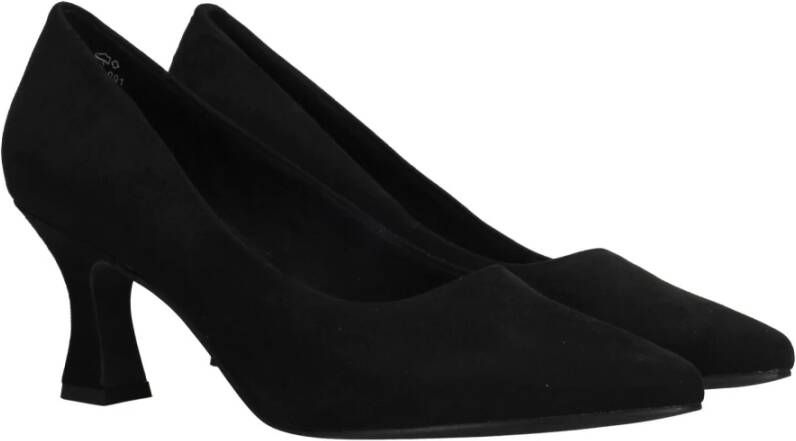 marco tozzi Suède Pump met Unieke Hakvorm Black Dames