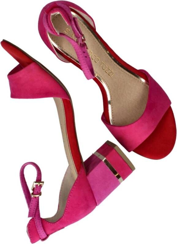 marco tozzi Suède Sandalette in Roze en Rood Pink Dames