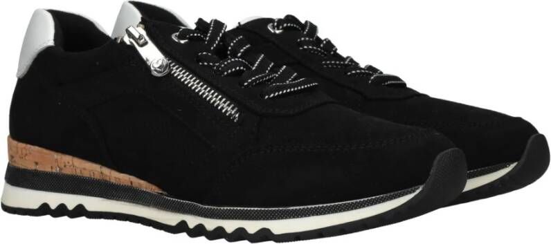 marco tozzi Vegan rits sneaker met ondersteuning Black Dames