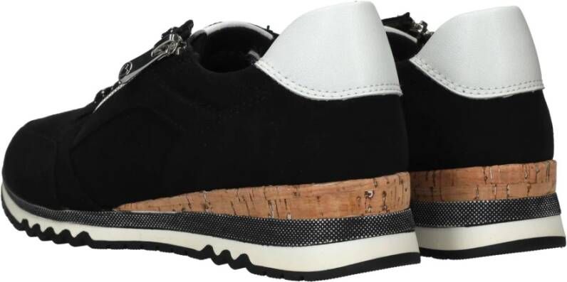 marco tozzi Vegan rits sneaker met ondersteuning Black Dames