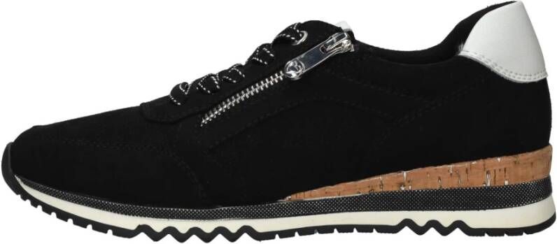 marco tozzi Vegan rits sneaker met ondersteuning Black Dames