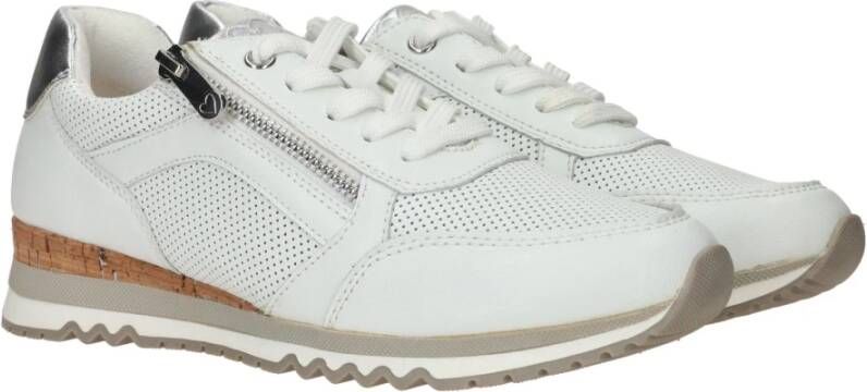 marco tozzi Vegan witte sneaker met metallic details White Dames