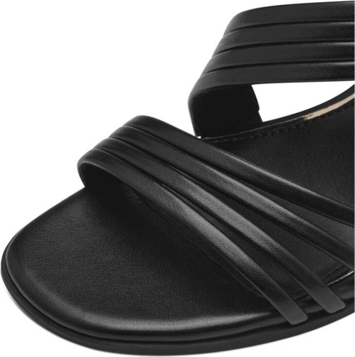 marco tozzi Zwarte platte sandalen met hoge hakken Black Dames
