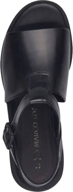 marco tozzi Zwarte platte sandalen voor vrouwen Black Dames
