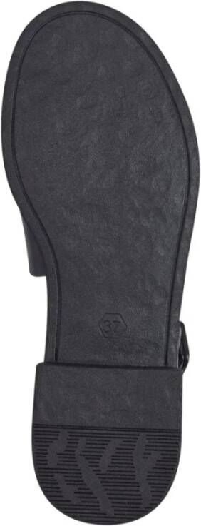 marco tozzi Zwarte platte sandalen voor vrouwen Black Dames