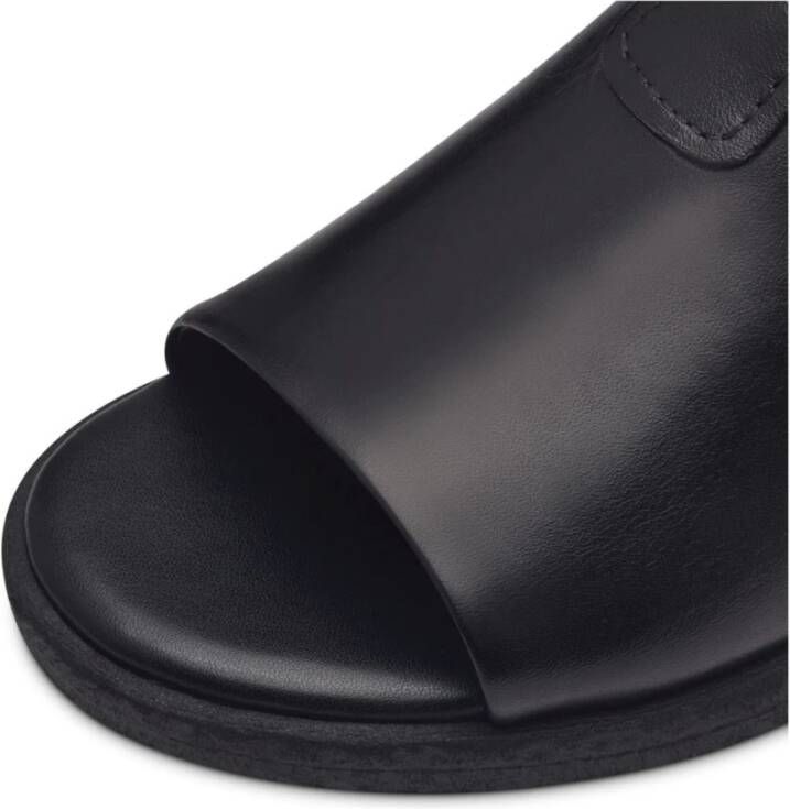 marco tozzi Zwarte platte sandalen voor vrouwen Black Dames