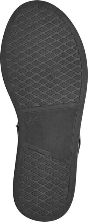 marco tozzi Zwarte platte sandalen voor vrouwen Black Dames