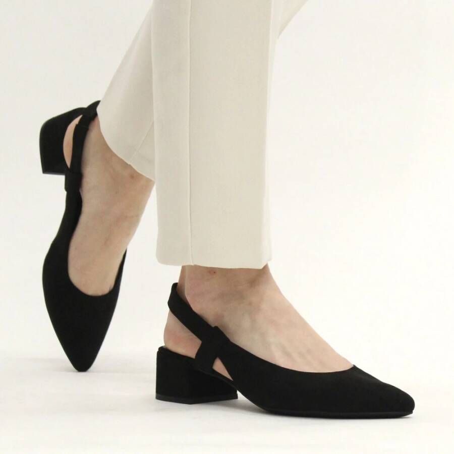 marco tozzi Zwarte Slingback Schoenen Vegan Suède Black Dames