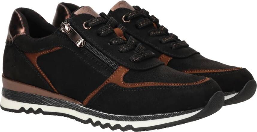 Marco tozzi Zwarte Suède Sneaker met Cognac Details Black Dames - Foto 13