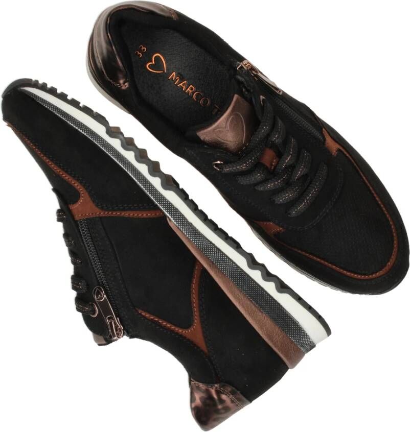 Marco tozzi Zwarte Suède Sneaker met Cognac Details Black Dames - Foto 14