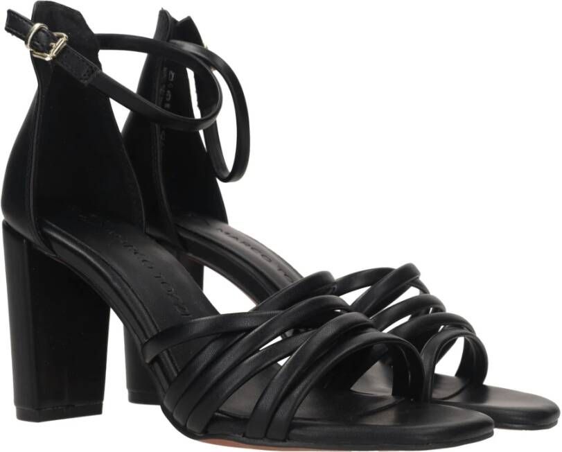 marco tozzi Zwarte Synthetische Sandalette met Enkelband Black Dames