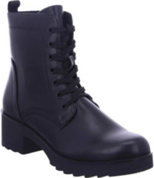 Marco Tozzi Zwarte veterschoenen voor dames