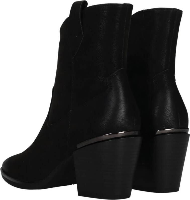 marco tozzi Zwarte Western Stijl Enkellaars Black Dames