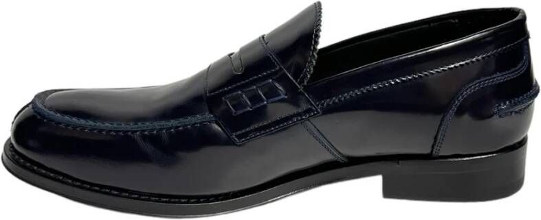 Marechiaro 1962 Blauwe leren mocassin rubberen zool Blue Heren