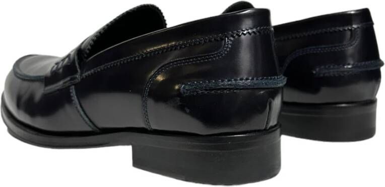 Marechiaro 1962 Blauwe leren mocassin rubberen zool Blue Heren