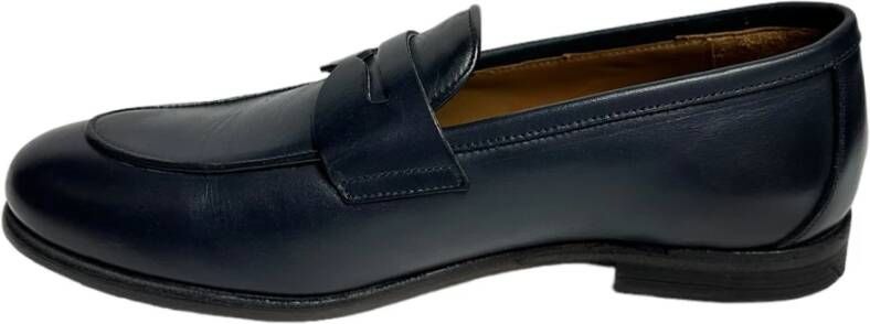 Marechiaro 1962 Blauwe leren mocassins antislipzool Blue Heren